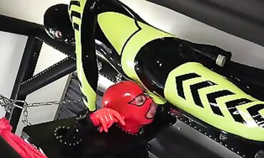 Latex Lovers Enjoy Bondage and Creampie Fun in the Basement