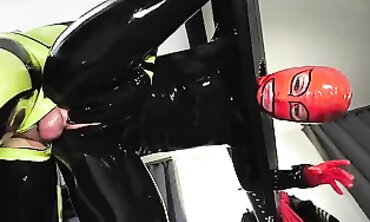 Latex Lovers Enjoy Bondage and Creampie Fun in the Basement