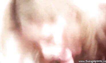 Blonde Cougar MILF Enjoys a Hardcore Threesome Experience