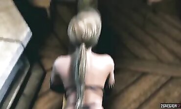 Cassie Cage from Mortal Kombat Gets Plugged by 3D Monster
