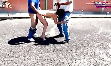 Latina Wife Gets Gangbanged Outside