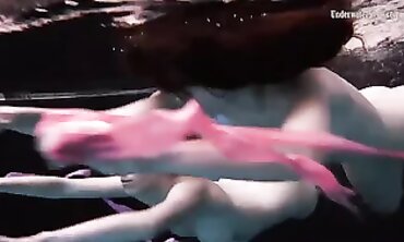 Andrejka and Aneta Swim Nude in the Pool