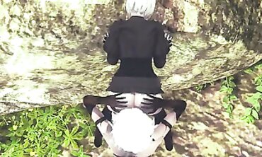 A2 and B2 Lesbian Threesome in 60FPS