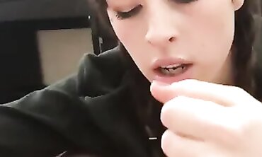 She Sucks My Balls While I Cum