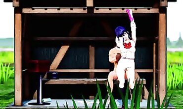 Aoi Shiro Gets Roughly Boned in a Public MMD Orgy