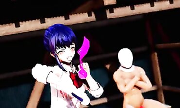 Aoi Shiro Gets Roughly Boned in a Public MMD Orgy