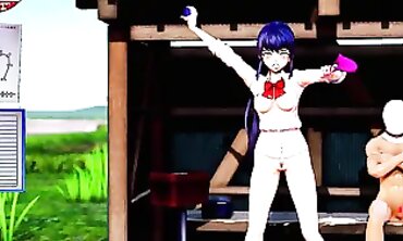 Aoi Shiro Gets Roughly Boned in a Public MMD Orgy