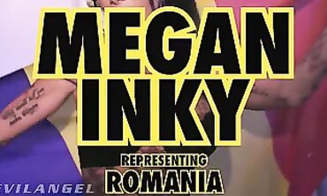 Megan Inky's Wild Interracial Four-Way Double Anal Gangbang