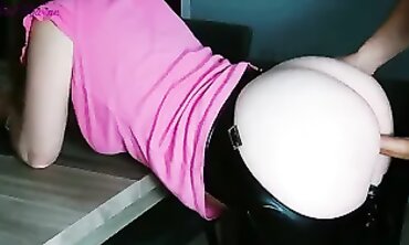 Cougar In Leather Micro-skirt Shows Off Thick Ass With Best Friend