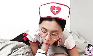 Petite Chinese Nurse Gives POV Blowjob to Patient