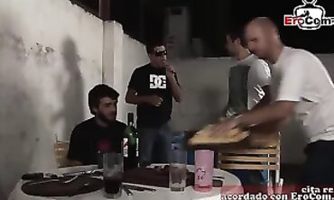 Spanish MILF's First Group Sex Experience at Home