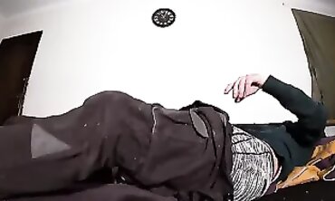 POV: Brunette MILF Masturbates in Grey Sweater