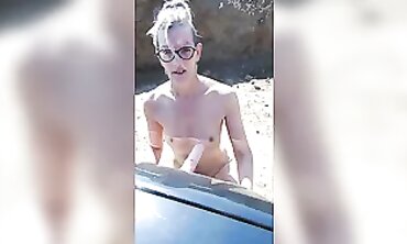 Outdoor Exhibitionist Gets Creampie On Her Face