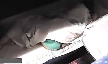 Hidden Cam: Busty Bimbo Jacks Off on the Train