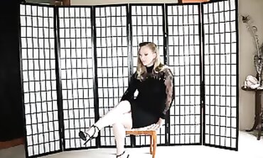 BittaVonSweet in Bare Pantyhose and Molten Dark Sundress