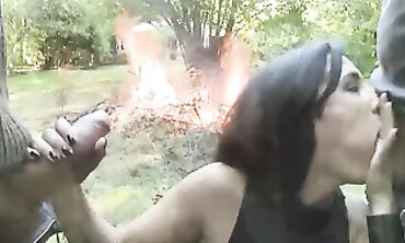Mya Gets Pounded In A Park With A Busty MILF