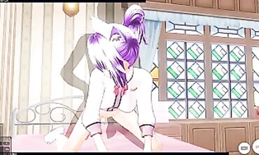 3D Animated college girl Booty Tucked Anal Creampie