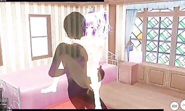 3D Animated college girl Booty Tucked Anal Creampie