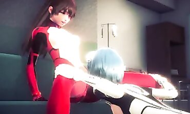 Asuka and Rei Lesbian Strap-On Sex in Neon Genesis Evangelion