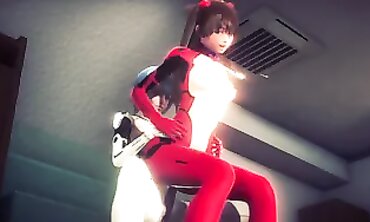 Asuka and Rei Lesbian Strap-On Sex in Neon Genesis Evangelion