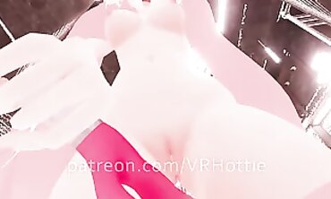 VRHottie Nora Masturbates With Lovense Toy In Pink Thicc Animation