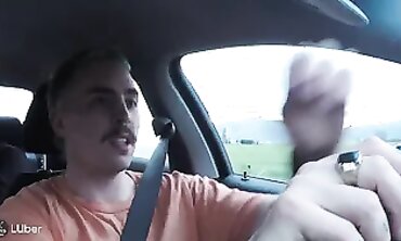 Blonde Uber Driver Gangbang with Creampie