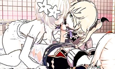 Genshin-Inspired Futanari Trio in 3D Animation