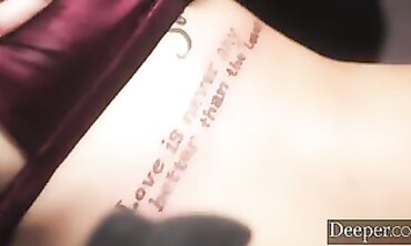 Nina Explores Deepthroat Bliss and Pain with a Tattoo Artist