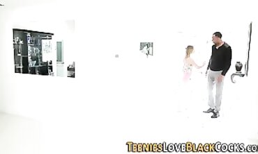 XXL Interracial Blowjob With Blonde Teen