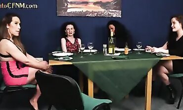 British Fem Dom Gang Bangs Lucky With Cock Sucking And Handjobs