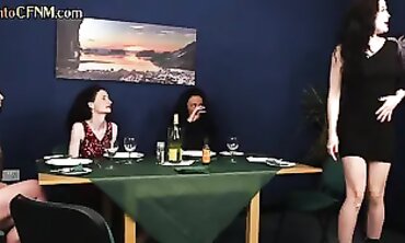 British Fem Dom Gang Bangs Lucky With Cock Sucking And Handjobs