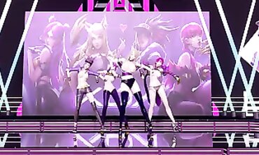 [MMD] GirlsDay StripVers: Ahri, Akali, Evelynn & Kai'Sa Uncensored Nude