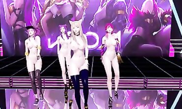 [MMD] GirlsDay StripVers: Ahri, Akali, Evelynn & Kai'Sa Uncensored Nude