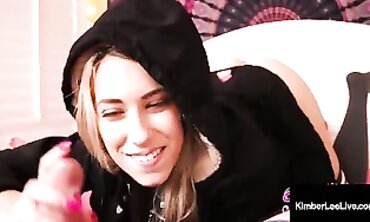 Kimber Lee Gives Her Stepbrother a POV Blowjob and Footjob