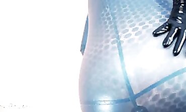 Curvy MILF Arya in Luxury Latex Catsuit Solo POV