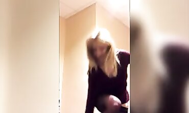 Blonde MILF Striptease Gets Too Loud at Hotel