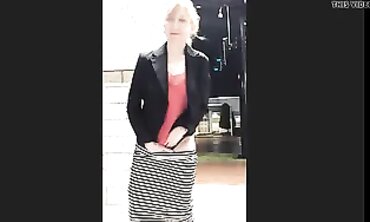 Blonde MILF's Clothes Keep Falling Off In Public Store
