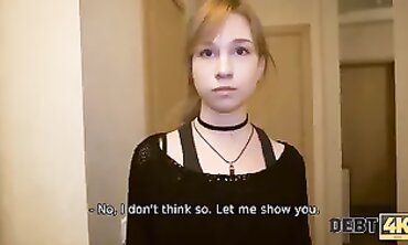 Super-Sexy barely legal Nymph with Choker Satisfies Her Debt in Rough Reality Scene