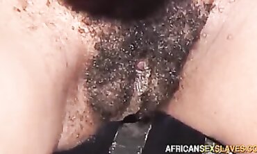 Hairy Black Amateur Gets Bondage Hardcore Sex in Basement
