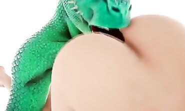 Stupid Goddess Gets Double Penetrated by Reptile Monster