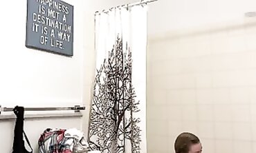 Petite Blonde MILF Enjoys Solo Shower Session