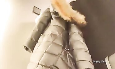 Petite Lingerie Girl Risks Outdoor Masturbation with Thick Toy