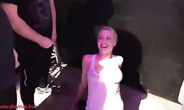 Daynia XXX Gets Gangbanged and Pissed on in a Nasty Club