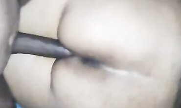 POV Ebony Milf Gives Blowjob Then Prone Dick Riding