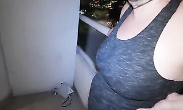 MILF VickiVeronaXXX Almost Caught Sucking BBC on Motel Balcony