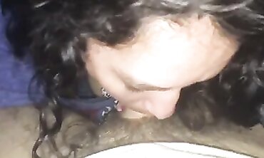 POV Brunette MILF Gives a Stunning Blowjob
