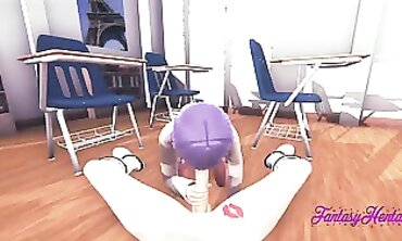 3D Naruto Cosplay: Hinata Gives Classmates a Blowjob