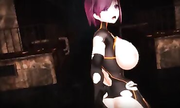 MMD Step Milf Fantasy: Big Tits Asian Cougar in Public