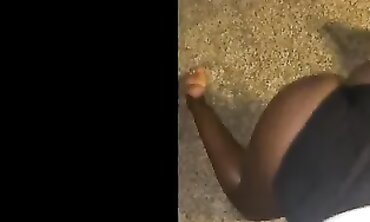 POV Ebony Milf Gives a Sloppy Blowjob