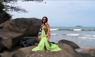 The Scenery Is Incredible As 2 Super-Fucking-Hot Hoes Share A Good-Sized Cocked Boy By The River